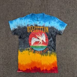 Led Zeppelin T Shirt Men's  S Multicolor Tie Dye Icarus 1975 US Tour Graphic Tee